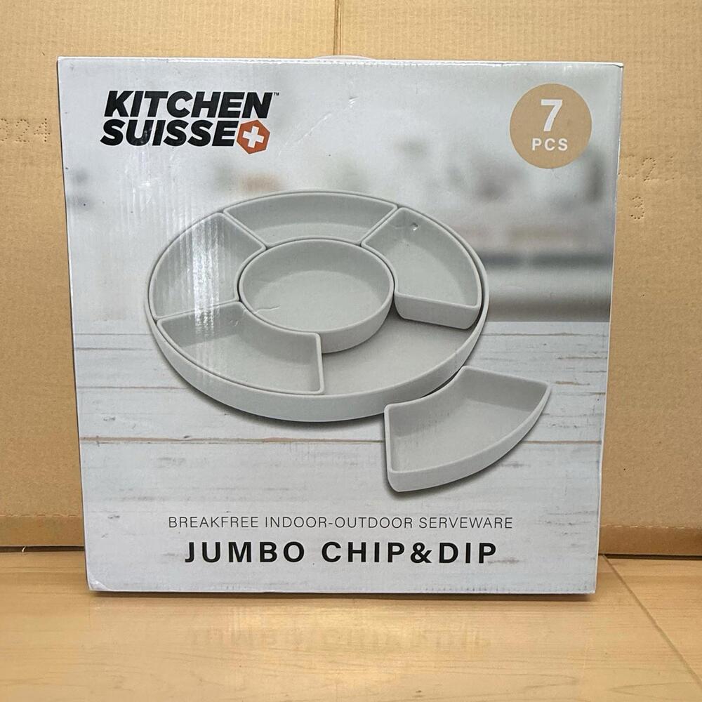 New Kitchen Suisse 7-piece Jumbo Chip & Dip 7-piece break-resistant serveware